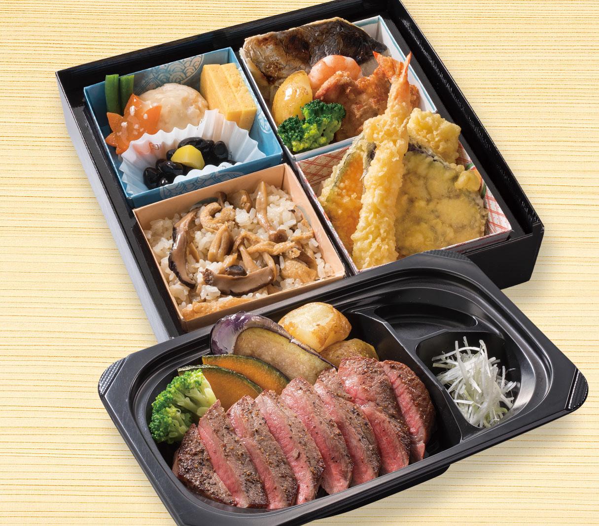 すかいらーくの宅配 松花堂弁当 黒毛和牛ステーキ付